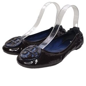Tory Burch Women's Patent Leather Minnie Travel Ballet Loafers Flats Size 6